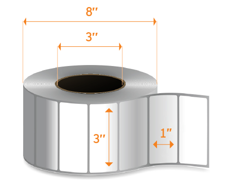 3" X 1" with perforation | Thermal Transfer Labels