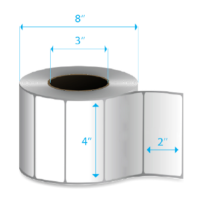 4" X 2" with perforation Freezer adhesive | Thermal Transfer Labels