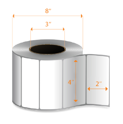 4" X 2" with perforation | Thermal Transfer Labels