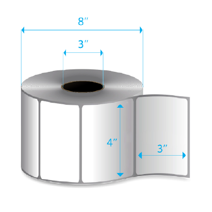 4" X 3" with perforation Freezer adhesive | Thermal Transfer Labels