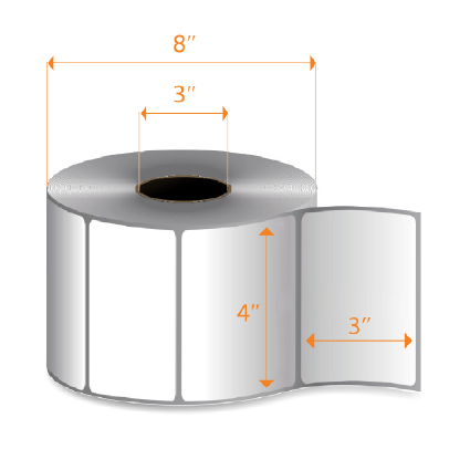 4" X 3" with perforation | Thermal Transfer Labels