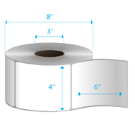 4" X 6" with perforation Freezer adhesive | Thermal Transfer Labels