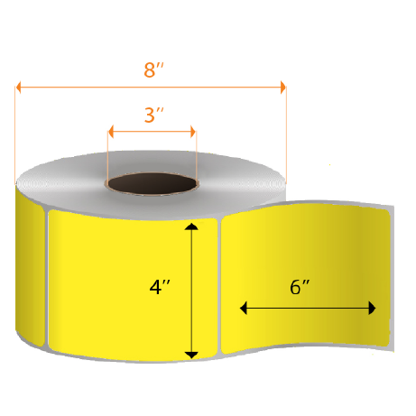 4" X 6" with perforation Yellow | Thermal Transfer Labels